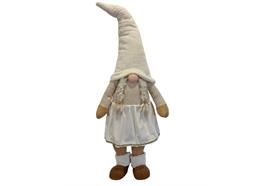 Deko Wichtel 150cm Mädchen  stehend braun /weiss