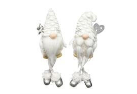 Deko Wichtel 2-assortiert  Kantenhocker weiss  Grösse: D6cm x H19cm  (inkl. Beine)