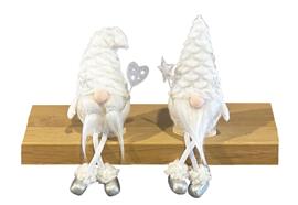 Deko Wichtel 2-assortiert  Kantenhocker weiss  Grösse: D6cm x H19cm  (inkl. Beine)