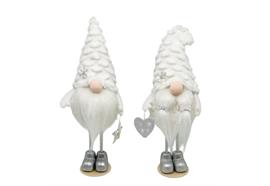 Deko Wichtel 2-assortiert  stehend weiss  Grösse: D5cm x H18cm