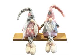Deko Wichtel Santa 2assortiert  sitzend Kantenhocker  Junge und Mädchen