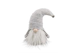 Deko Wichtel Santa  Farbe: Weiss/Grau  L:12cm B:17cm H:26cm