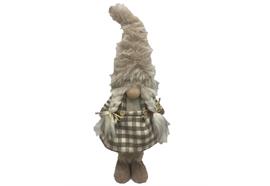 Deko Wichtel Santa Mädchen  stehend  Farbe braun / beige  L:10cm B:15cm H:50cm