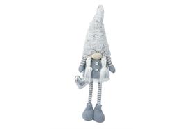 Deko Wichtel Santa Mädchen  stehend Farbe: Weiss / Grau  L6cm x B17cm x H66cm