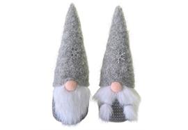 Deko Wichtel Santa  sitzend grau  2er Assortierung