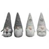 Deko Wichtel Santa  sitzend grau / weiss  4er Assortierung