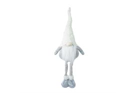 Deko Wichtel Santa  stehend  Farbe: Weiss / Grau  L9cm x B20cm x H76cm