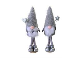 Deko Wichtel Santa  stehend grau  2er Assortierung