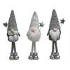Deko Wichtel Santa  stehend grau / weiss  3er Assortierung