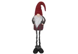 Deko Wichtel Santa stehend H:155cm  ausziehbare Beine  Farbe: Rot mit Karo Hose