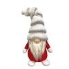 Deko Wichtel Santa  stehend rot weiss mit  flauschiger Mütze  grau weiss