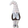Deko Wichtel stehend  braun weiss mit  flauschiger Mütze  braun weiss