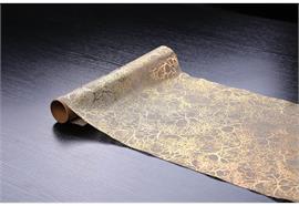 Dekostoff "imitiertes" Leinengewebe,  Farbe: gold,  Masse: 36cm x 300cm