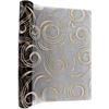 Dekostoff "Organza" Champagner Gold Glitzer  Design: Wirbelmuster  36cm x 300cm - gerollt