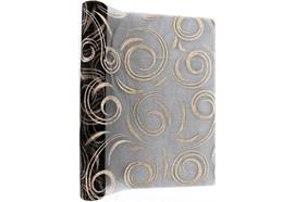 Dekostoff "Organza" Champagner Gold Glitzer  Design: Wirbelmuster  36cm x 300cm - gerollt