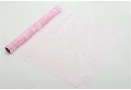 Dekostoff "Organza" gerollt  und geschnitten pink  Schmetterlingsdruck  36cm x 300cm