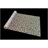 Dekostoff "Organza" purple  mit weissen Blütendruck  Gold Glitter