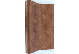 Dekostoff Satin Braun + braune Glitzer  Design: Schneeflocken  36cm x 300cm - gerollt
