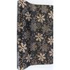 Dekostoff Satin Schwarz  +champagner Glitzer  Design:Schneeflocken  36cm x 300cm - gerollt