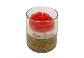 Duftkerze im Glas  rote Rose