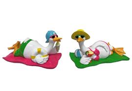 Ente Beach liegend 2-assortiert  Grösse 12 x 25 x15cm