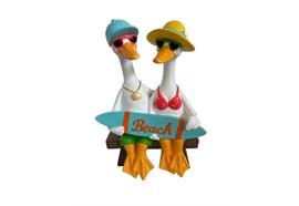Ente Beach sitzend auf Bank  Grösse 17.5x12x26cm
