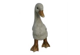 Ente stehend aus Polyresin  Farbe: Weiss  14x20x30cm