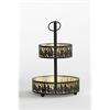 Etagere Forest mit 2 Ablagen  aus Metall  Farbe schwarz gold  D20cm x H37cm