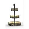 Etagere Forest mit 3 Ablagen  aus Metall  Farbe schwarz gold  D25cm x H52cm