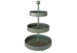 Etagere mit 3 Ablagen  aus Metall  matt grün