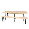 Festbank Garnitur klappbar Holz  1 Tisch: 220x70x77cm  2 Bänke: 220x25x47cm