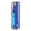 Feuerzeug TOM  EB-17 mit LED Licht  Metallic Blue / Chrome Cap