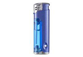 Feuerzeug TOM  EB-17 mit LED Licht  Metallic Blue / Chrome Cap