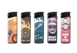Feuerzeug Unilite M7  assortiert 5 Design  Motiv: Bike  Fixe Flamme