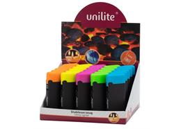 Feuerzeug Unilite U-210 Jet  Rubber  5 Farben assortiert  Soft Touch