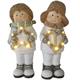 Figuren Junge Mädchen 2sort.  aus Polyresin H:36cm  Mädchen 6 LED / Junge 5 LED