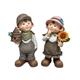 Figuren Kinder aus Polyresin  2er Assortierung  Junge und Mädchen