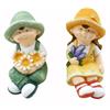 Figuren Kinder sitzend  2er Assortierung  Grösse 9.5x14x16.5cm