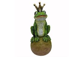 Froschkönig auf Kugel  aus Polyresin  Grösse 15x15x36cm