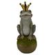 Froschkönig auf Kugel  aus Polyresin  L:15cm B:15cm H:36cm