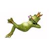 Froschkönig liegend  mit Tulpe im Mund  Grösse 17x37x15cm