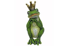 Froschkönig sitzend  aus Polyresin  Grösse 11x13x24cm