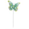 Gartenstecker Schmetterling  grün aus Metall  schwingend an Metallfeder