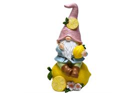 Gartenwichtel Lemon rosa  aus Polyresin  13cm x 14cm x 25cm