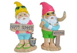 Gartenzwerg "Beach"  2er Assortierung  L13cm x B17cm x H31cm