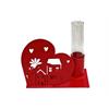 Geschenkset/Teelichthalter  herzförmig mit Glastube  Farbe rot  inkl. Kerzenteelicht