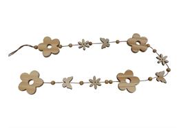 Girlande Blume aus  Holz L:100cm  Farbe Braun  Grösse Blume  D:8cm T:1.2cm
