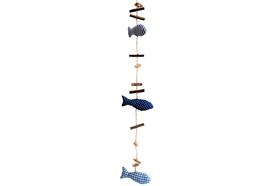Girlande Maritim "Fisch"  Farbe: blau/hellbau  Grösse: 4.5x12.5x80cm  Material: Weide