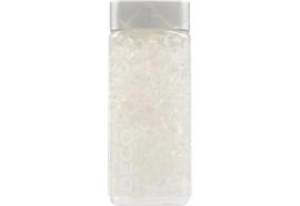 Glasgranulat 2-4mm natur - Flasche eckig  Inhalt: 700gramm / 550ml  Deckel: silber
