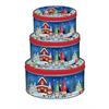 Guetzlidosen 3er Set  rund mit XMAS Motiv  Wichtel  Weissblech